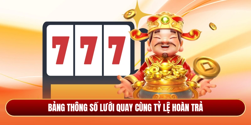 Bảng thông số lưới quay cùng tỷ lệ hoàn trả