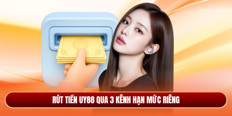 Rút tiền Uy88 qua 3 kênh hạn mức riêng